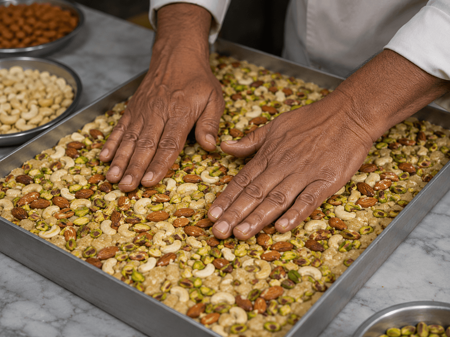 Making Dry Fruit Barfi